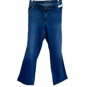 Old Navy mid rise kicker boot cut denim jeans plus size 24 cotton blend jeans